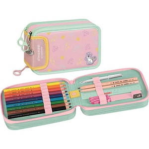 BRUNNEN Federmäppchen befüllt s’maepp Sweet Unicorn pastell-rosa/grün 33-teilig, 20,0 x 7,5 cm