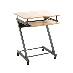 4001070249890 - Computertisch 75cm (H) 60x49cm (BxT) rechteckig eiche hell   anthrazit 4001070249890 HAKU Möbel