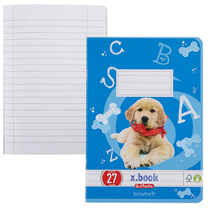 herlitz Schulheft x.book Lineatur 27 liniert DIN A5 Innen- und Außenrand, 16 Blatt, 1 St.