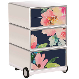 PAPERFLOW easyBox Garden Factory Rollcontainer weiß, bunt 4 Auszüge 39,0 x 43,6 x 64,2 cm