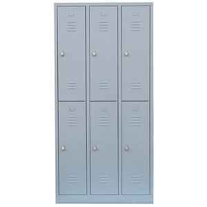 4061815869493 - Lüllmann - xl Spind 6 Fächer Schließfachschrank Garderobenschrank h 1950 x b 885 x t 500 mm lichtgrau