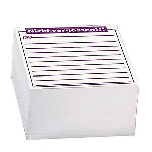 Memo Notizzettel geleimt weiß 9,8 x 9,8 cm, ca. 500 Blatt, 1 Block