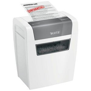 AKTION: LEITZ IQ Home Aktenvernichter mit Partikelschnitt P-4, 4 x 28 mm, bis 6 Blatt, weiß mit 5 Euro CashBack