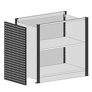 SCHULTE Thekenmodul MULTIplus Startmodul gerade, ohne Arbeitsplatte, lichtgrau, schwarz 80,6 x 78,0 x 100,7 cm