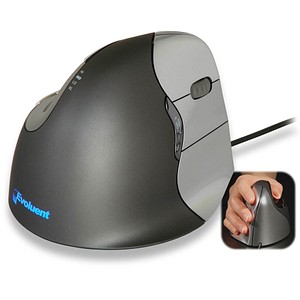 Evoluent Vertical Mouse 4 rechts Maus ergonomisch kabelgebunden grau, anthrazit