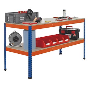 SCHULTE Werkbank blau, orange 184,1 x 92,6 x 99,0 cm