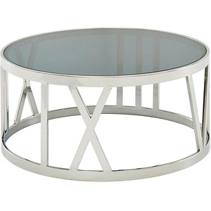 4251757707292 - WOHNLING Couchtisch Glas Sofatisch Ø 60 cm Tisch Wohnzimmertisch Rund Silber