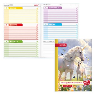 4028279870182 - Hausaufgabenheft 89483 Klipp & Klar Hausaufgaben   liniert A5 blau 4028279870182 Roth