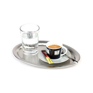 4004133301122 - APS Serviertablett KAFFEEHAUS oval Edelstahl matt 4004133301122 - APS Serviertablett KAFFEEHAUS oval Edelstahl matt