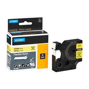 Beschriftungsband RHINO 18491, 19 mm schwarz auf gelb