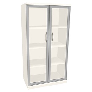 Sidney Aktenschrank Glas/weiß