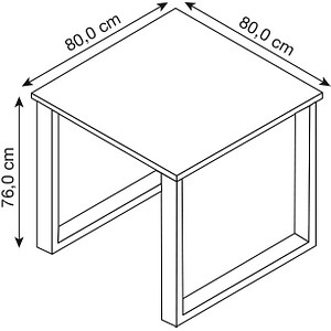 4051814432903 - Holz Schreibtisch H 76 x B 80 x T 80 cm Computertisch schlicht Füße aus hochwertigem Metall Arbeitstisch Büromöbel - Lona U 4051814432903 - Holz Schreibtisch H 76 x B 80 x T 80 cm Computertisch schlicht Füße aus hochwertigem Metall Arbeitstisch Büromöbel - Lona U