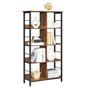 0194343024363 - VASAGLE Standregal Bücherregal Büroregal mit 8 Fächern Dekoregal offen für Büro Wohnzimmer Schlafzimmer 80 x 33 x 149 cm Industrie-Design