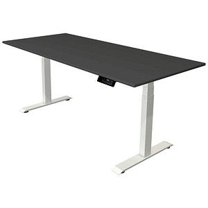 Kerkmann Move 1 stable elektrisch höhenverstellbarer Schreibtisch anthrazit rechteckig, T-Fuß-Gestell weiß 180,0 x 80,0 cm