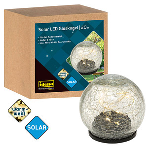 Idena Glaskugel LED Solarleuchte transparent