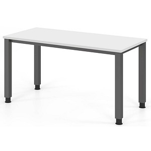 4032062311493 - QS614 Schreibtisch weiß rechteckig 4-Fuß-Gestell grau 1400 x 672 cm 4032062311493 - QS614 Schreibtisch weiß rechteckig 4-Fuß-Gestell grau 1400 x 672 cm