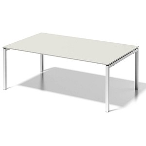 BISLEY Konferenztisch Cito grauweiß, verkehrsweiß rechteckig, 4-Fuß-Gestell weiß, 200,0 x 120,0 x 74,0 cm