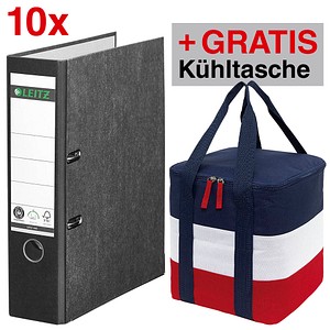 AKTION: 10 LEITZ 1080 Ordner schwarz marmoriert Karton 8,0 cm DIN A4 + GRATIS Kühltasche Marina AKTION: 10 LEITZ 1080 Ordner schwarz marmoriert Karton 8,0 cm DIN A4 + GRATIS Kühltasche Marina