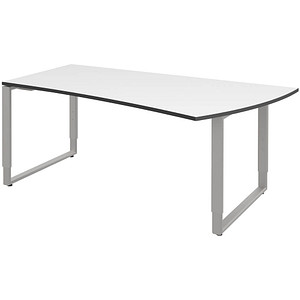 4059484224408 - röhr Imperia höhenverstellbarer Schreibtisch weiß Trapezform Kufen-Gestell silber 1800 x 800 1000 cm 4059484224408 - röhr Imperia höhenverstellbarer Schreibtisch weiß Trapezform Kufen-Gestell silber 1800 x 800 1000 cm