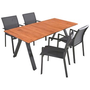 Garden Pleasure Sitzgruppe DAVINA, anthrazit Kunststoff, Metall, 5-teilig