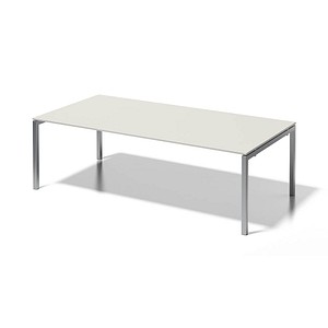 BISLEY Konferenztisch Cito grauweiß, silber rechteckig, 4-Fuß-Gestell silber, 240,0 x 120,0 x 74,0 cm