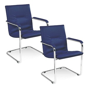 5901747066289 - Besucherstuhl Rumba blau chrom mit Armlehnen Freischwinger 5901747066289 2 Stück 5901747066289 - Besucherstuhl Rumba blau chrom mit Armlehnen Freischwinger 5901747066289 2 Stück