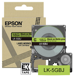 EPSON Schriftband LK LK-5GBJ C53S672078, 18 mm schwarz auf grün
