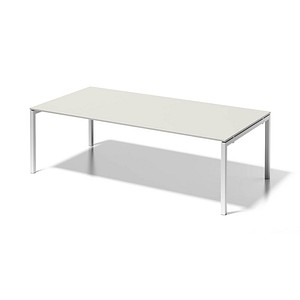 BISLEY Konferenztisch Cito grauweiß, verkehrsweiß rechteckig, 4-Fuß-Gestell weiß, 240,0 x 120,0 x 74,0 cm
