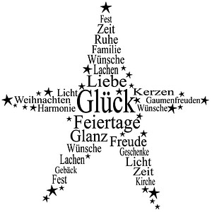 4006166198151 - Weihnachtswünsche Motivstempel Stern 70 x 70 cm