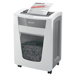 LEITZ IQ Office Pro Aktenvernichter mit Partikelschnitt P-4, 4 x 40 mm, bis 20 Blatt, weiß