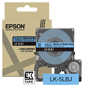 Epson LK-5LBJ Schriftband - 18mm - Schwarz auf Blau