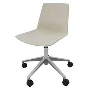 8052877355945 - Besucherstuhl Clue beige weiß   silber ohne Armlehnen Fußkreuz 8052877355945 Quadrifoglio