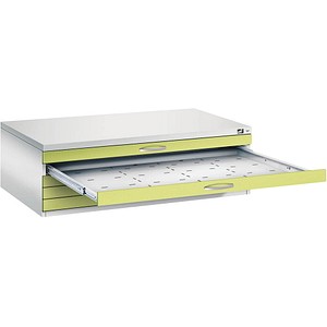 4067521476451 - Zeichnungsschrank DIN A0 5 Schubladen Höhe 420 mm lichtgrau   vulkangrau C+P