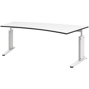 4059484224811 - röhr Imperia höhenverstellbarer Schreibtisch weiß Trapezform C-Fuß-Gestell weiß 2000 x 800 1000 cm 4059484224811 - röhr Imperia höhenverstellbarer Schreibtisch weiß Trapezform C-Fuß-Gestell weiß 2000 x 800 1000 cm