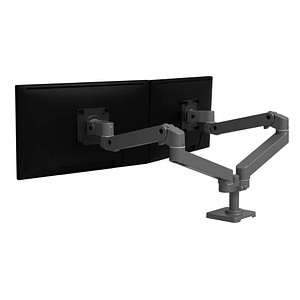 ergotron Monitor-Halterung LX Pro Dual Side-By-Side 45-686-293 dunkelgrau für 2 Monitore, Tischbohrung, Tischklemme