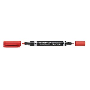 4007817348406 - Permanentmarker Lumocolor duo 348-2 Pack rot 06mm+15mm Rundspitze 4007817348406 Staedtler (Lumocolor) 10 Stück