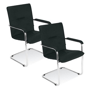5901747026832 - Besucherstuhl Rumba schwarz   chrom mit Armlehnen Freischwinger 5901747026832 2 Stück