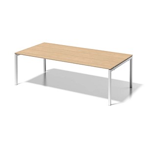 BISLEY Konferenztisch Cito ahorn, verkehrsweiß rechteckig, 4-Fuß-Gestell weiß, 240,0 x 120,0 x 74,0 cm