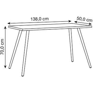 4051814445279 - Schreibtisch Computertisch Bürotisch Skandanivischer Retro Look Salia 138x50 cm 4051814445279 - Schreibtisch Computertisch Bürotisch Skandanivischer Retro Look Salia 138x50 cm