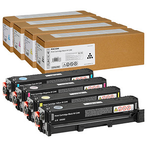 RICOH M C240  schwarz, cyan, magenta, gelb Toner, 4er-Set