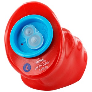 KUM Linkshänder Dosenspitzer doppelt Medi Grip Lefty M2, rot/blau