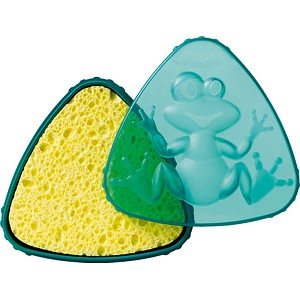 3154142586001 - Tafelschwamm in Schwammdose Frosch dreieckig gelb