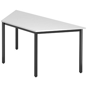 HAMMERBACHER Konferenztisch VDQTR weiß Trapezform, Vierkantrohr schwarz, 160,0 x 69,0 x 72,0 cm