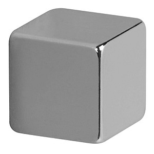 4002390061919 - MAUL Neodym Magnet 10 mm³ hellsilber Robuster Würfelmagnet in moderner Optik 1 Packung = 4 Stück 38 kg Haftkraft