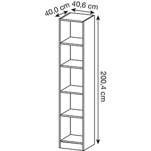 4032062144305 - HAMMERBACHER Aktenregal Unni SE1 lichtgrau 406 x 400 x 2004 cm