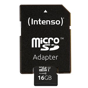 4034303019809 - Speicherkarte Premium 3423470 Micro-SDHC mit SD-Adapter Class 10 bis 90 MB s 16 GB 4034303019809 INTENSO