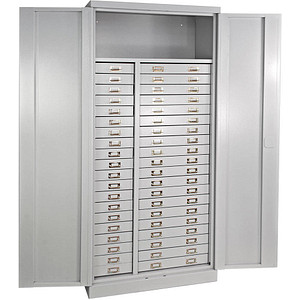 4050049406505 - Schubladenschrank 40 Schubladen 1 Ablageboden 2-Punkt-Verriegelung Stahlausführung H 1790 x B 800 x T 410 mm lichtgrau RAL 7035 4050049406505 - Schubladenschrank 40 Schubladen 1 Ablageboden 2-Punkt-Verriegelung Stahlausführung H 1790 x B 800 x T 410 mm lichtgrau RAL 7035