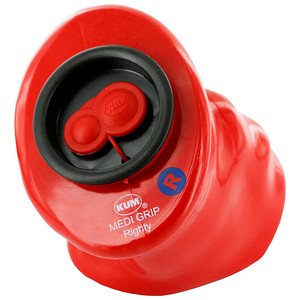 6 x Kum Doppelspitzdose Medi Grip M2 rot/schwarz Rechtshänder