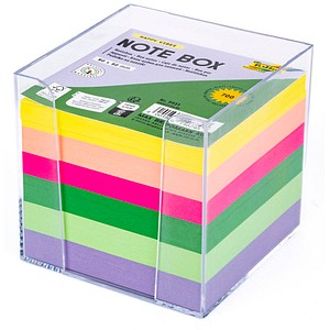 4001868146745 - Zettelbox HAPPY VIBES transparent inkl 700 Notizzettel bunt 1 St