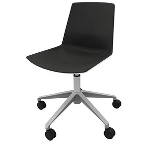 8052877356041 - Besucherstuhl Clue schwarz weiß   silber ohne Armlehnen Fußkreuz 8052877356041 Quadrifoglio